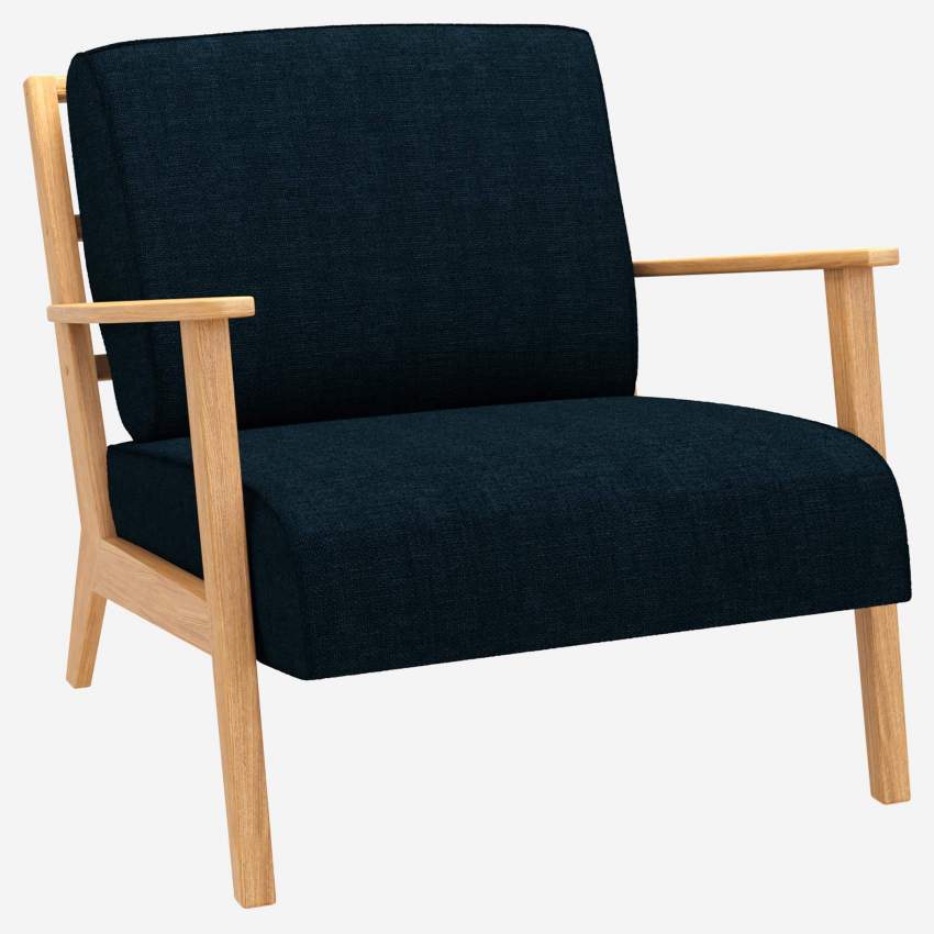 Fauteuil stoffen Melina - Inktblauw