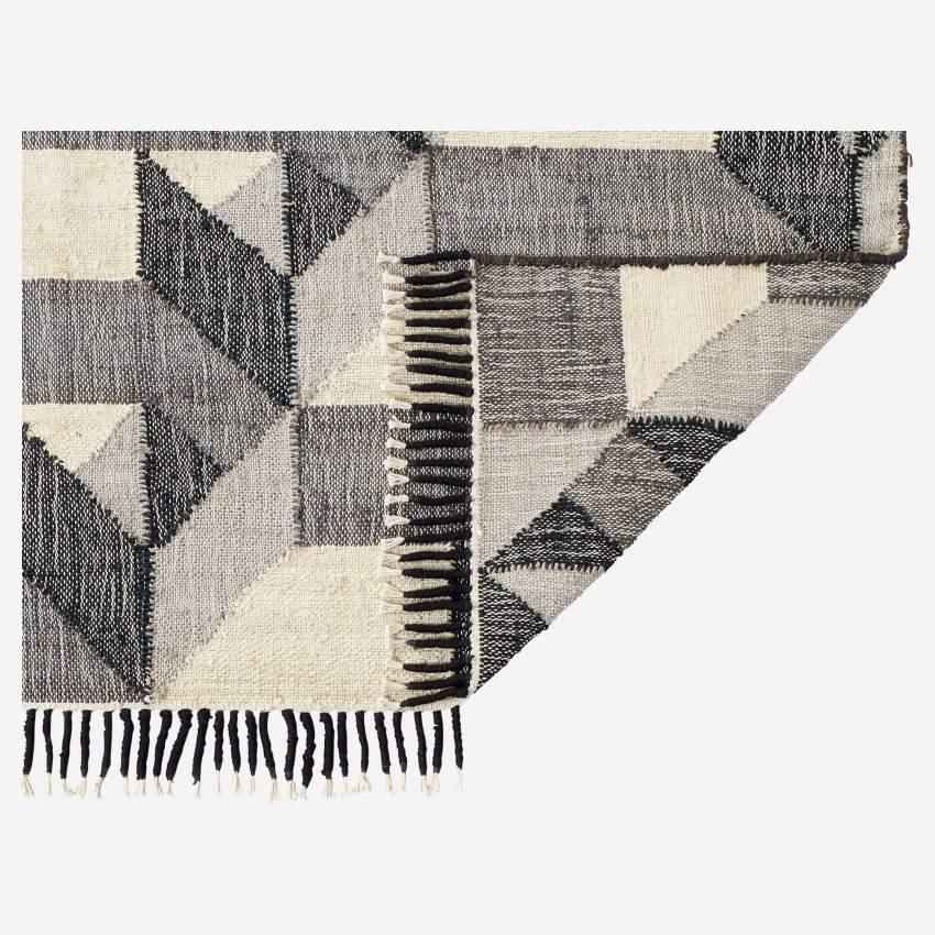 Gewebter Teppich aus Jute und Baumwolle - 170 x 240 cm - Grau