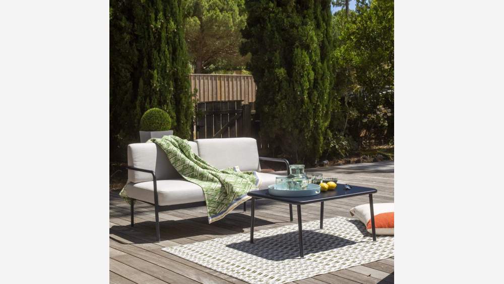 Gartenset mit 1 Sofa + 2 Sesseln + 1 Couchtisch aus Aluminium