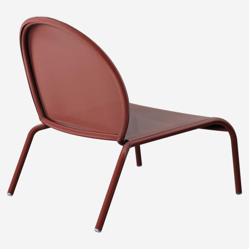 Lounge-Sessel aus Aluminium und Textylen - Rot