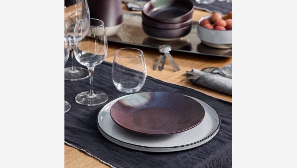 Caminho de mesa em linho - 40 x 150 cm - Cinzento antracite