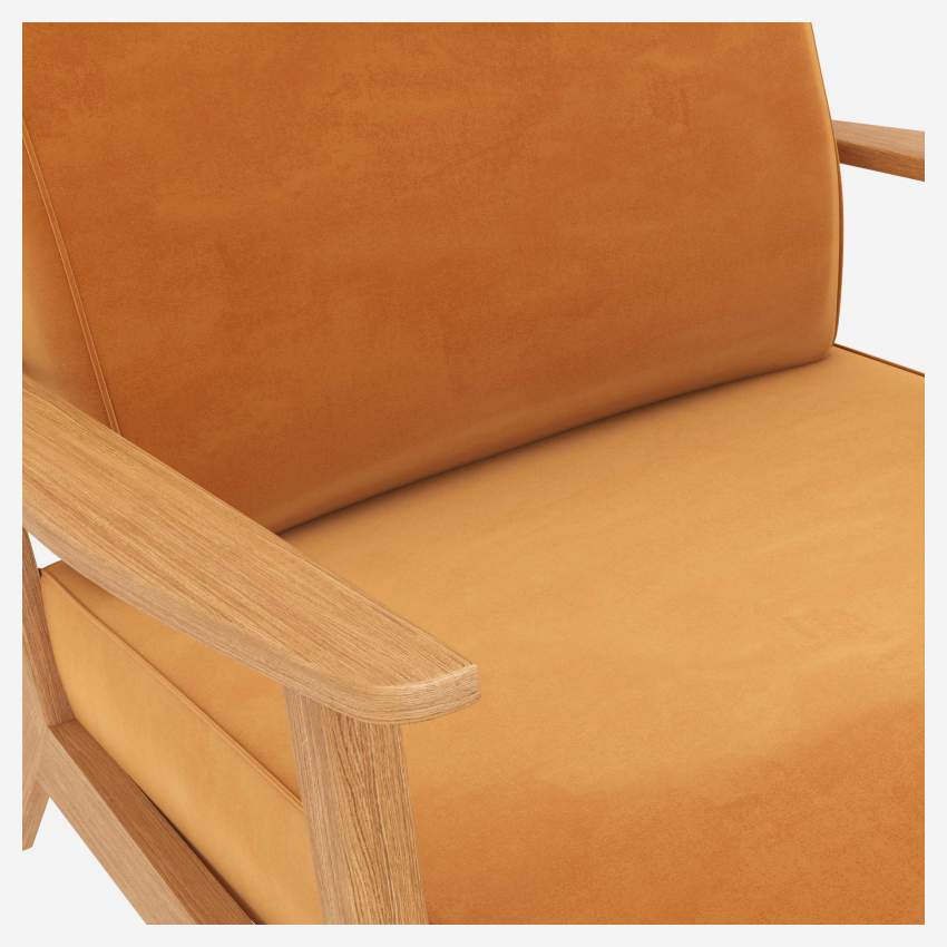 Sessel aus Samt - Senfgelb