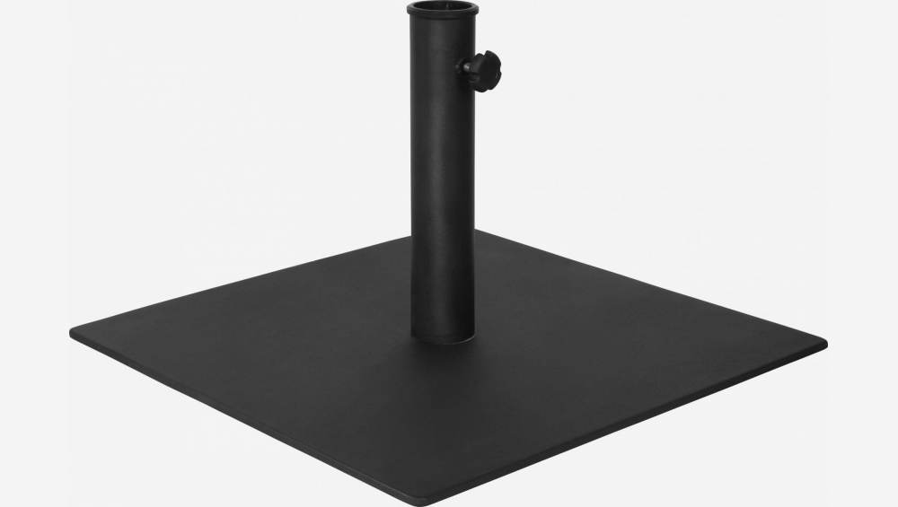 Pie de parasol con base cuadrada de acero - Negro