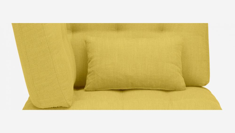Sofá de canto esquerdo em tecido Amarelo mostarda