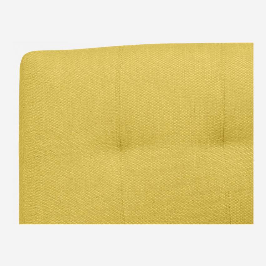 Sofá de canto esquerdo em tecido Amarelo mostarda