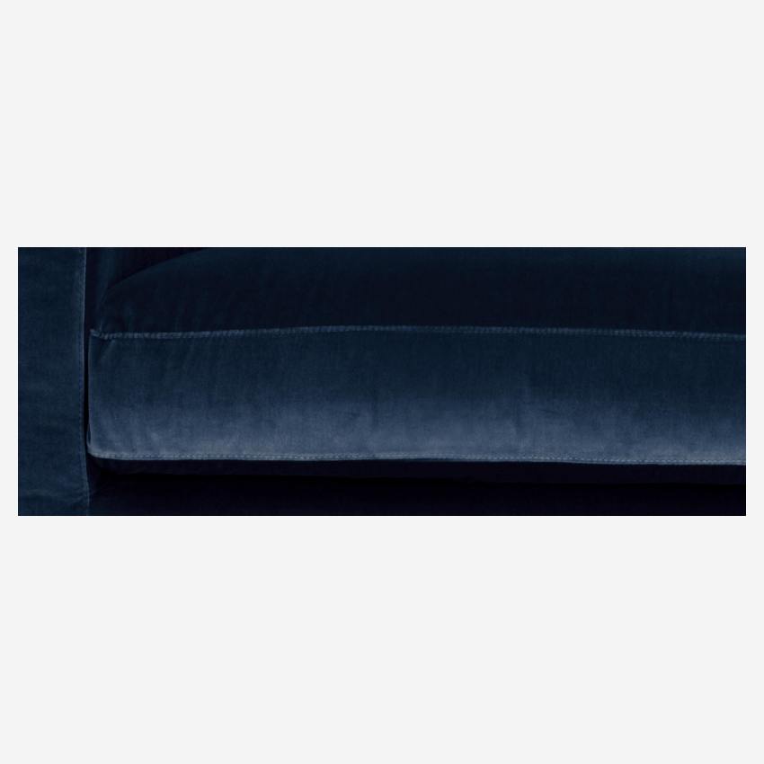 Sofá 3 plazas de terciopelo - Azul marino - Patas negras