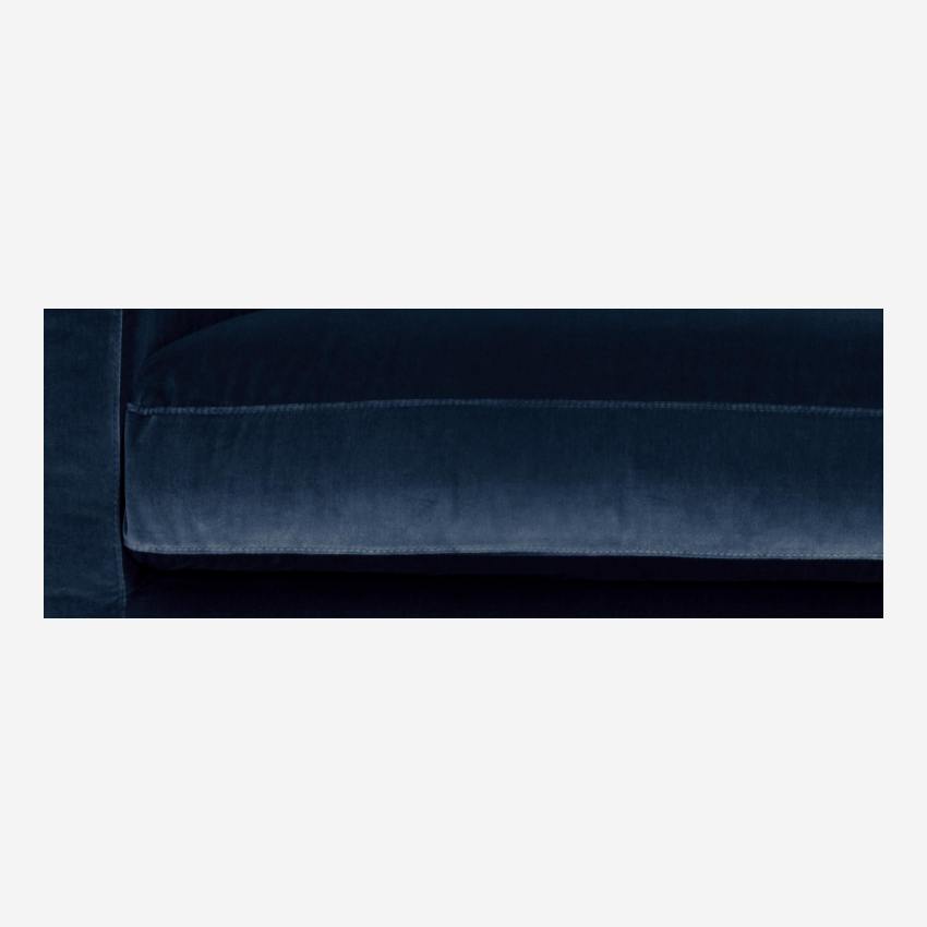 2-Sitzer-Sofa aus Samt - Marineblau - Eichenfüße