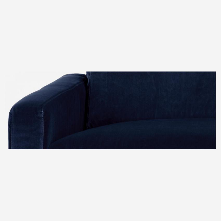 Compacte zetel fluweel - Marine blauw - Zwarte poten