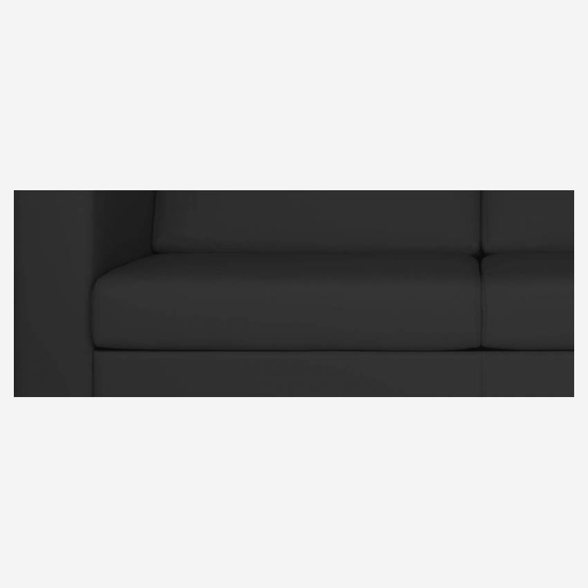 Canapé 3 places en cuir - Noir