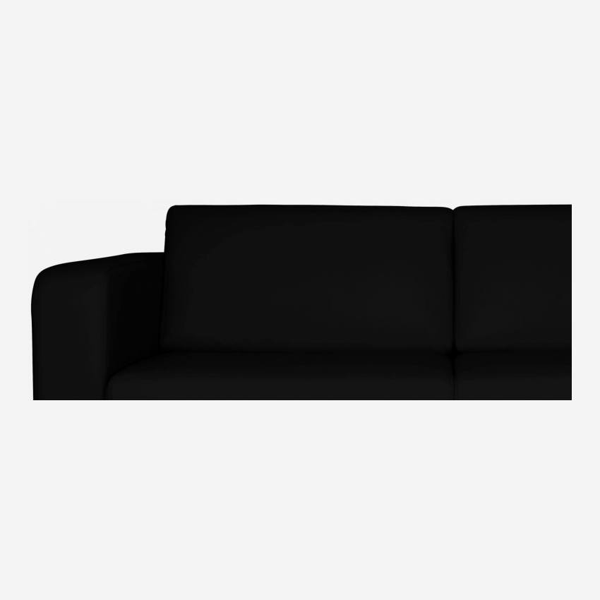 Canapé 2 places en cuir - Noir
