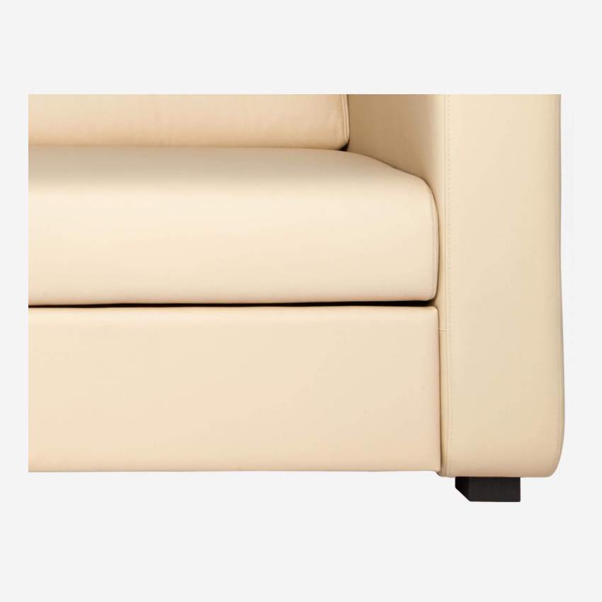 2-Sitzer-Schlafsofa aus Leder - Cremefarben