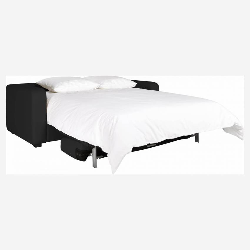 Sofá cama 2 plazas de piel - Negro