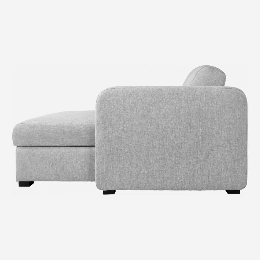 Sofá cama esquinero reversible 2 plazas de tela con almacenaje - Gris claro