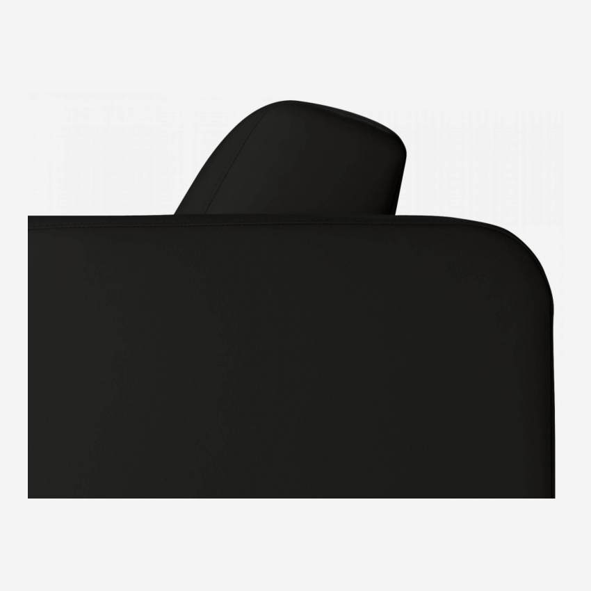 Sofá cama esquinero reversible 2 plazas de piel con almacenaje - Negro