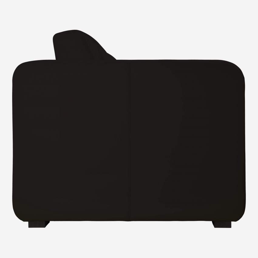 Sofá cama compacto de piel - Negro