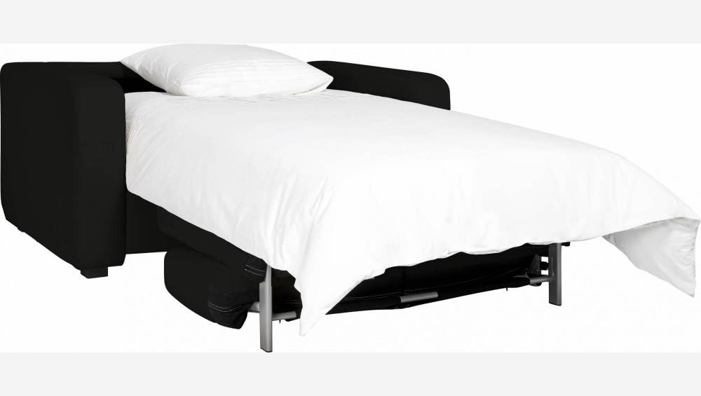 Sofá cama compacto de piel - Negro