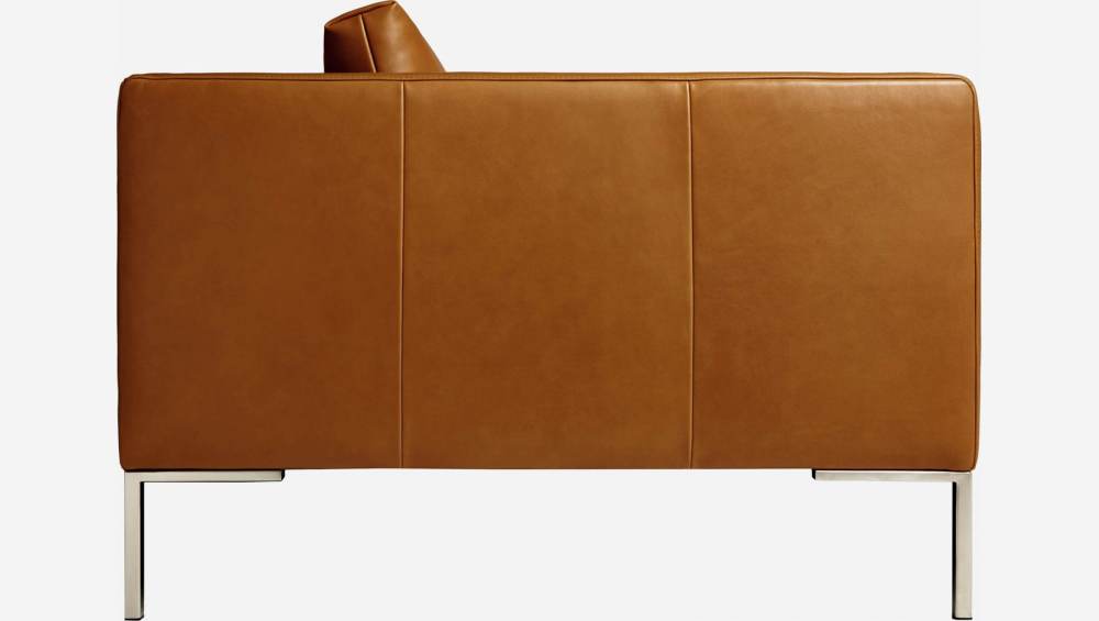 Sofá 3 lugares em pele Vintage Leather - Castanho conhaque