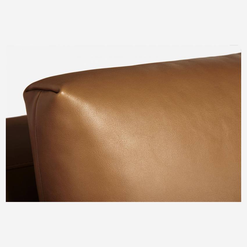 Sofá 3 lugares em pele Vintage Leather - Castanho conhaque