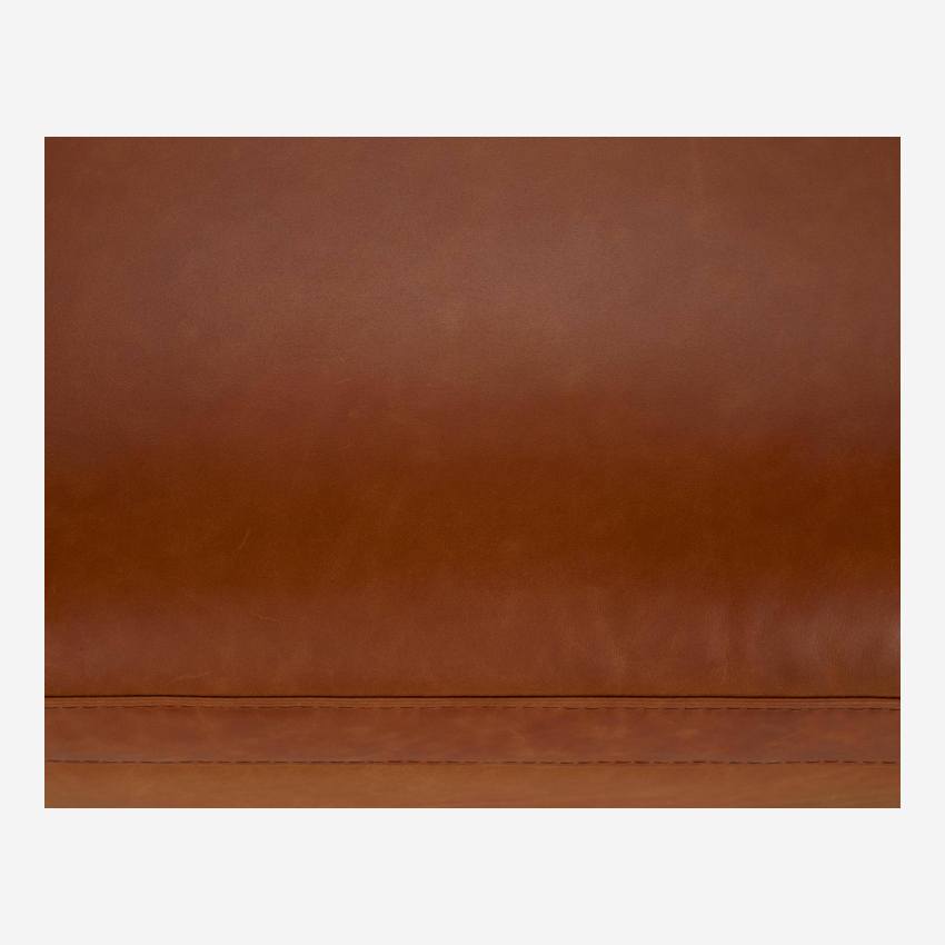 Poggiapiedi in pelle Vintage Leather - Marrone cognac