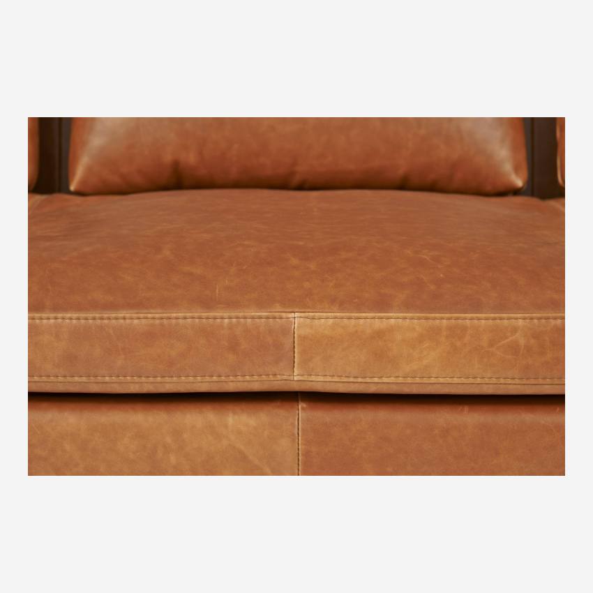 Divano a 3 posti con chaise longue a destra in pelle Vintage Leather - Marrone cognac