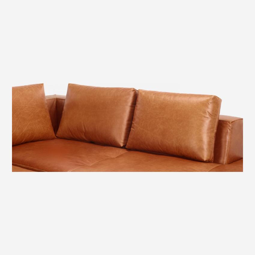 2-Sitzer-Sofa mit Chaiselongue rechts aus Vintage-Leder - Cognacbraun