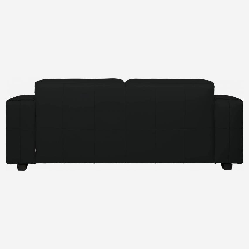 4-Sitzer Sofa aus Savoy-Leder - Obsidianschwarz