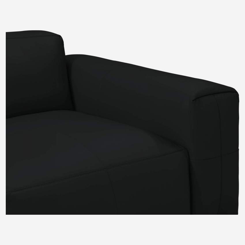 4-Sitzer Sofa aus Savoy-Leder - Obsidianschwarz