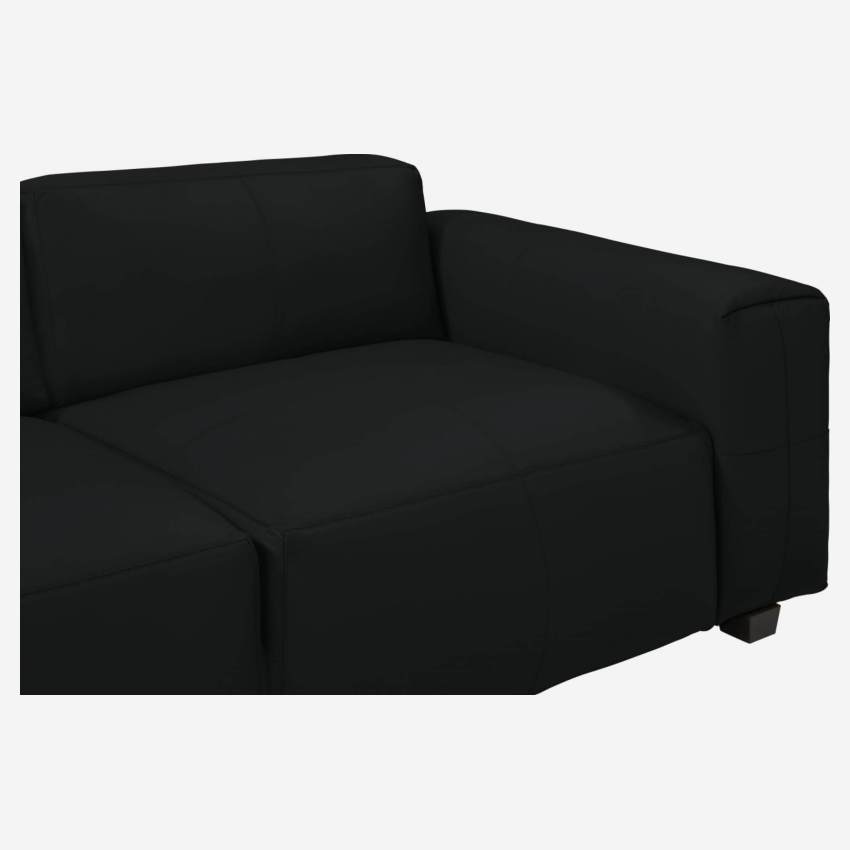 3-Sitzer Sofa aus Savoy-Leder - Obsidianschwarz