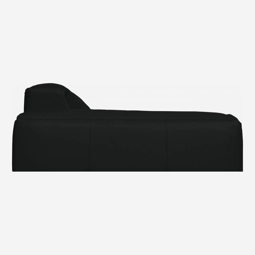 3-Sitzer Sofa aus Savoy-Leder - Obsidianschwarz