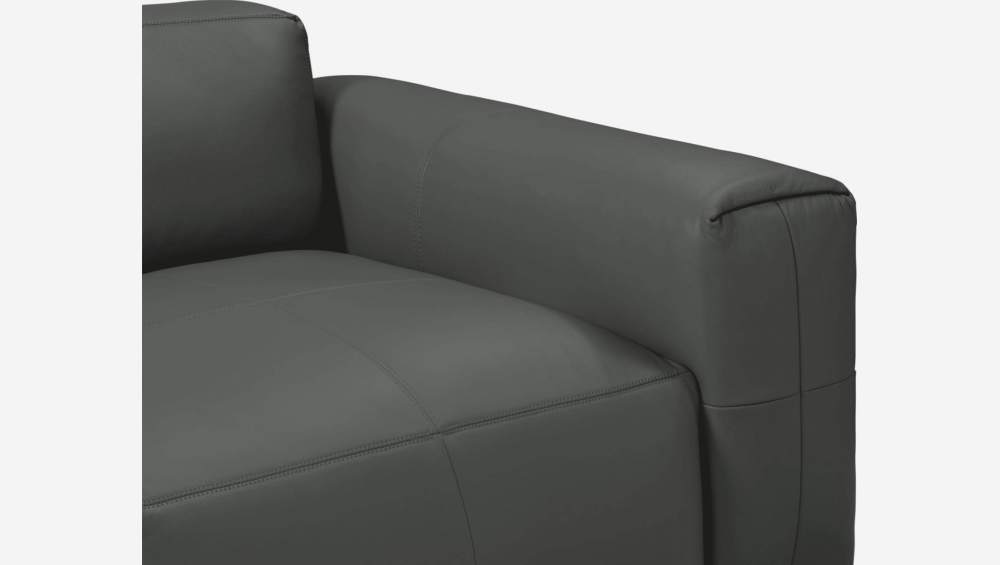 3-Sitzer Sofa aus Savoy-Leder - Schiefergrau