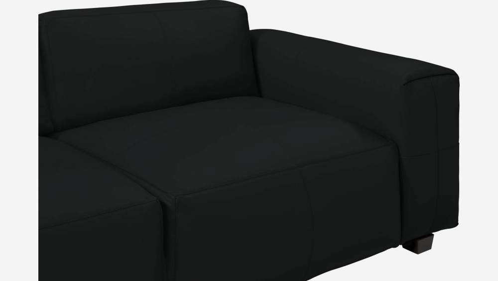 2-Sitzer Sofa aus Savoy-Leder - Obsidianschwarz