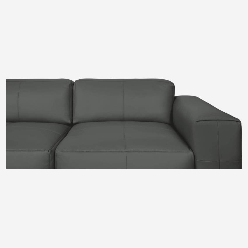 2-Sitzer Sofa aus Savoy-Leder - Schiefergrau