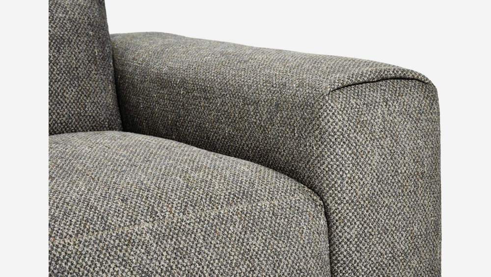 Sofá de 3 lugares com chaise longue esquerda em tecido Bellagio - Cinzento noturno