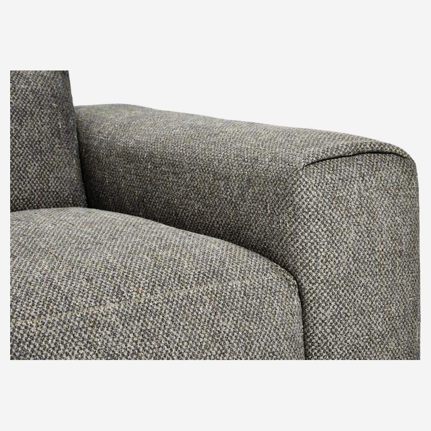 Sofá de 3 lugares com chaise longue esquerda em tecido Bellagio - Cinzento noturno