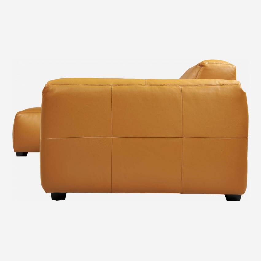 3-Sitzer Sofa mit Chaiselongue links aus Savoy-Leder - Cognacbraun