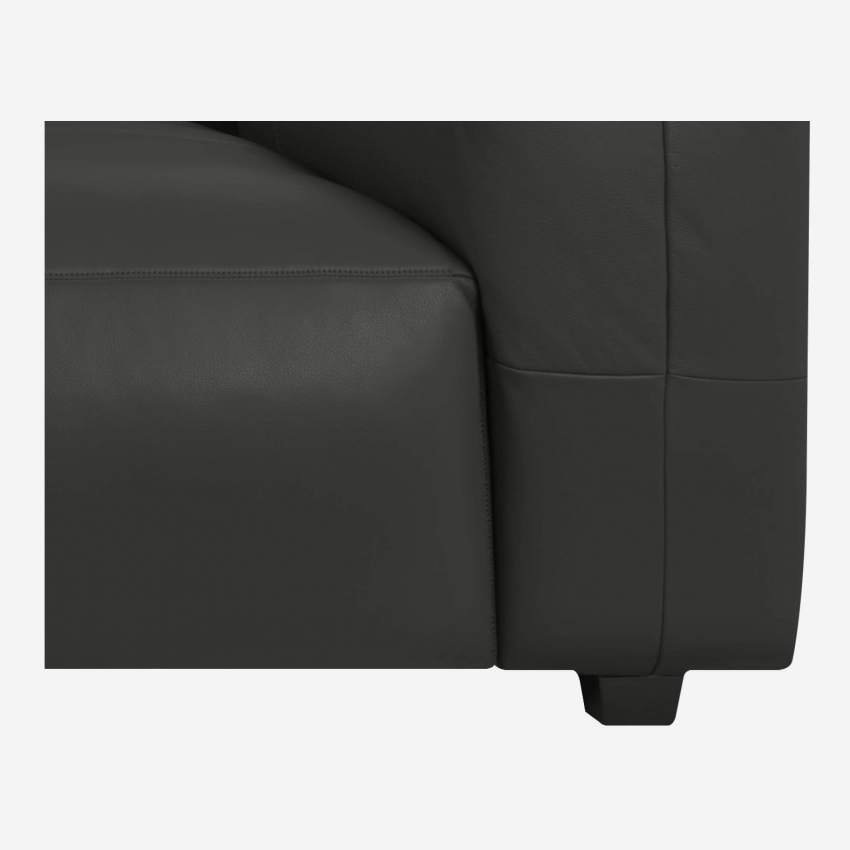 3-Sitzer Sofa mit Chaiselongue links aus Savoy-Leder - Schiefergrau
