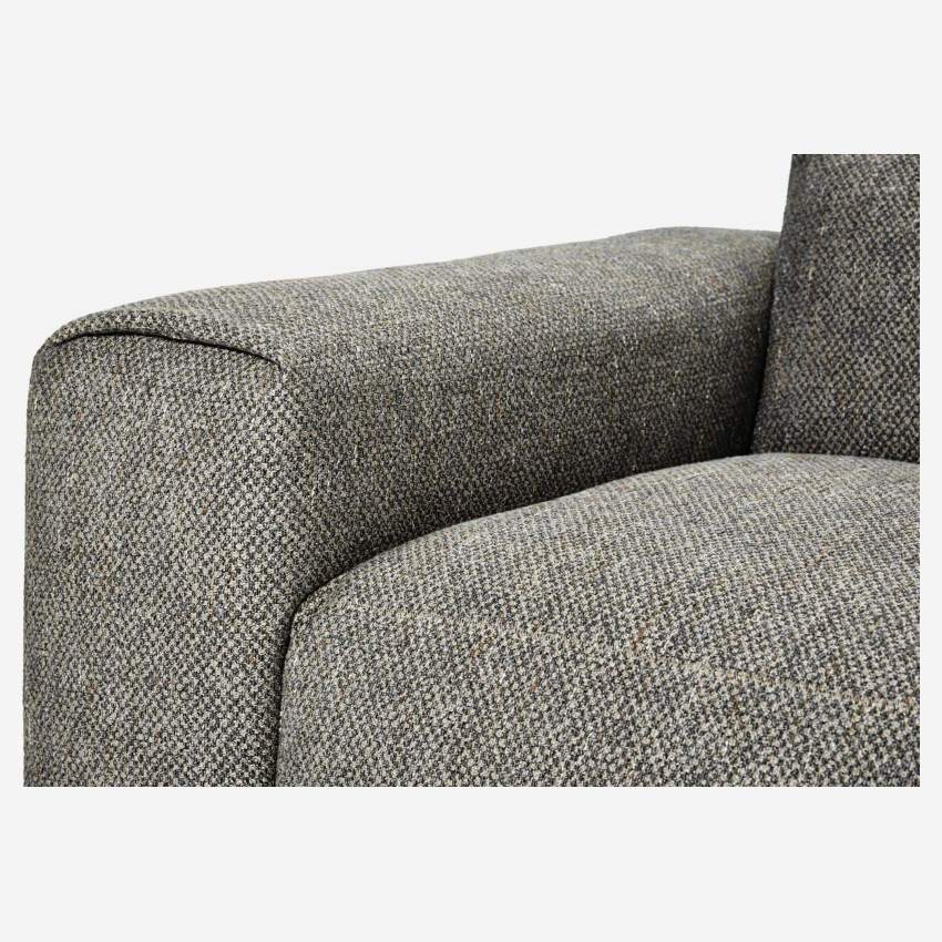 Sofá de 3 lugares com chaise longue direita em tecido Bellagio - Cinzento noturno