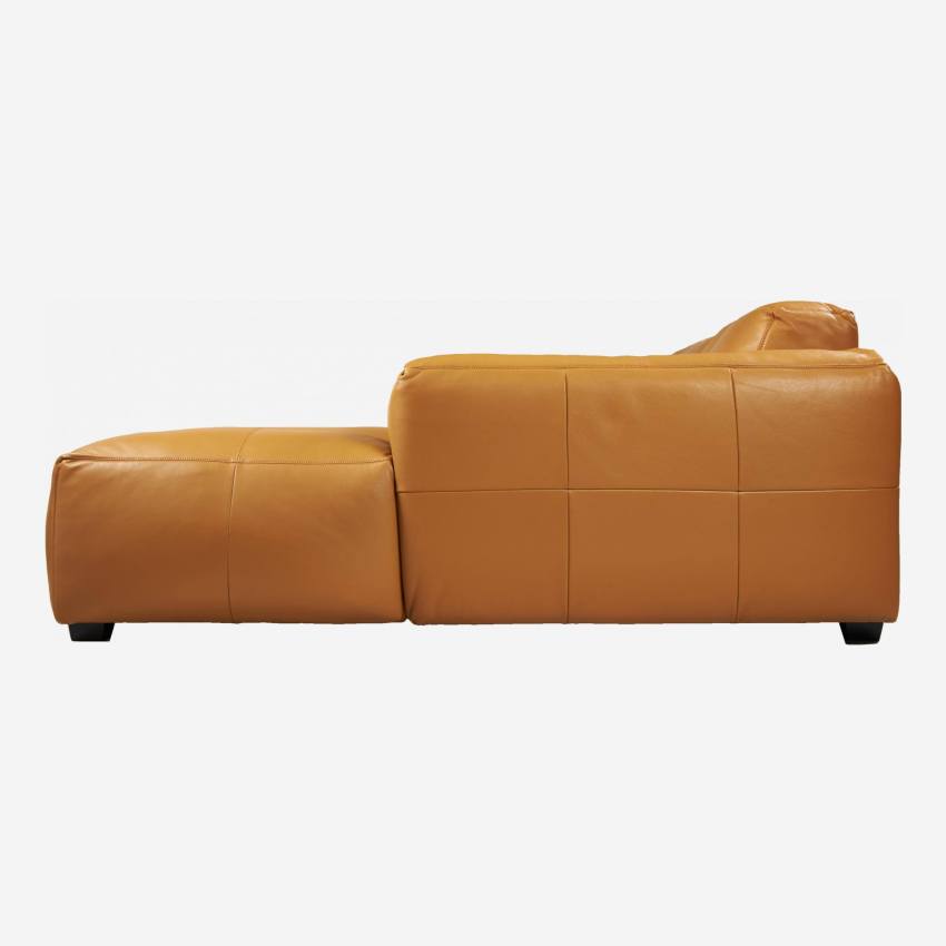 3-Sitzer Sofa mit Chaiselongue rechts aus Savoy-Leder - Cognacbraun