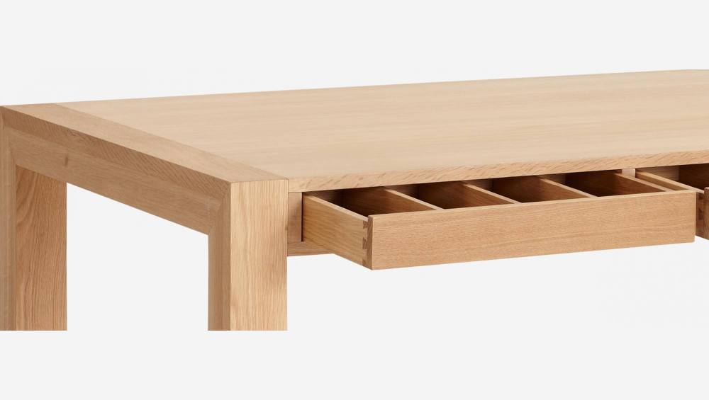 Table rectangulaire avec tiroirs en chêne