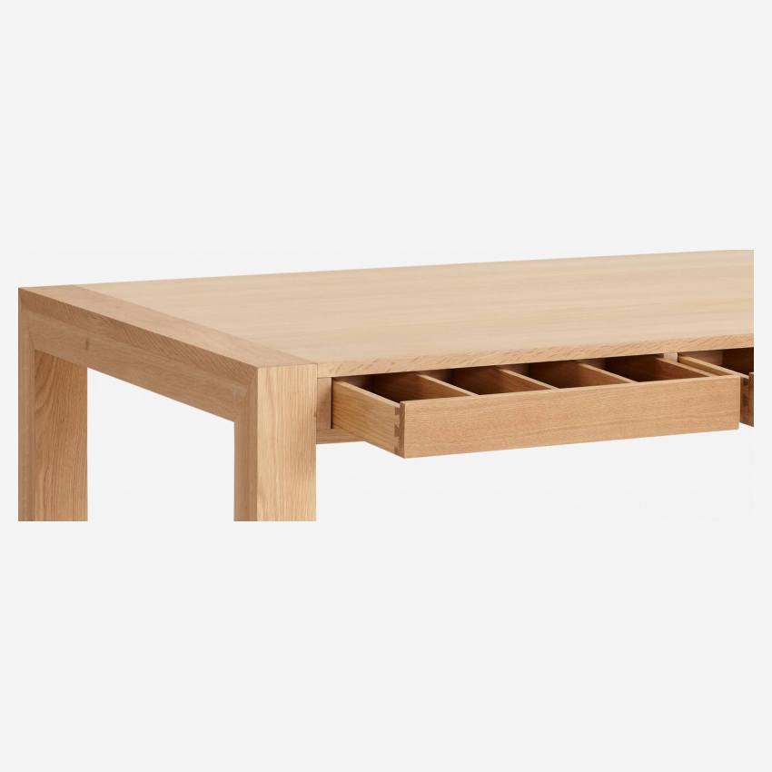 Mesa de sala de jantar em madeira de carvalho