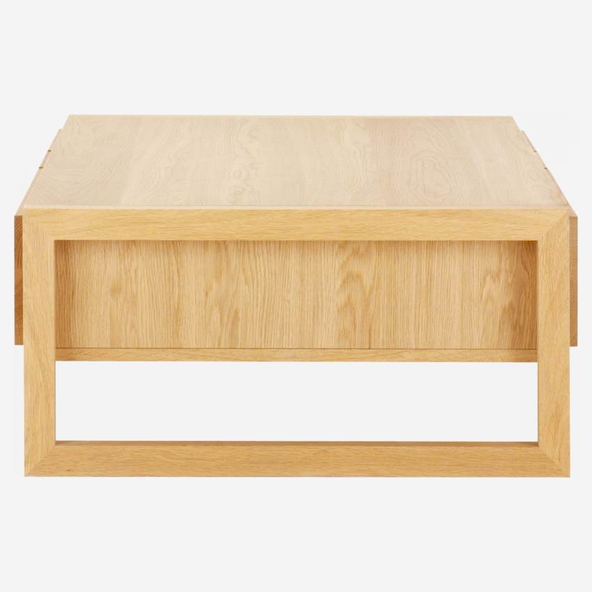 Tavolino basso in quercia con cassetti - Naturale