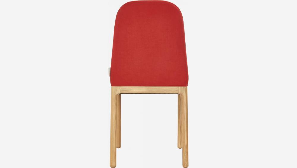 Chaise en tissu et pieds en frêne - Rouge