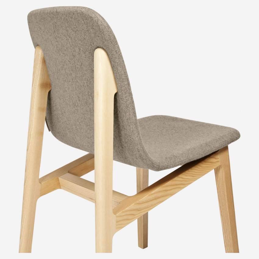Chaise en feutre et frêne massif - Crème - Design by Noé Duchaufour