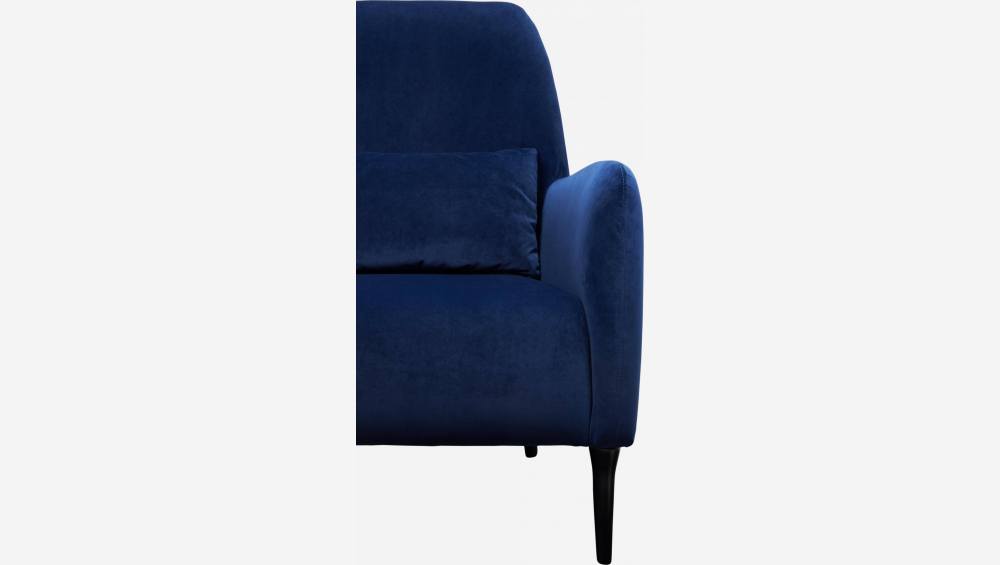 Sessel aus Samt, blau, dunkle Füße