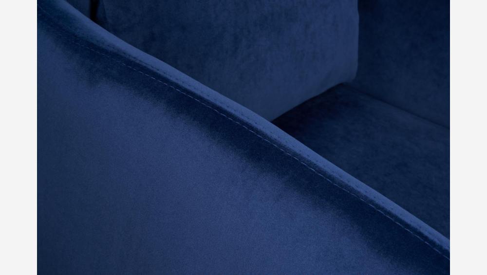 Sessel aus Samt, helle Füße - Marineblau