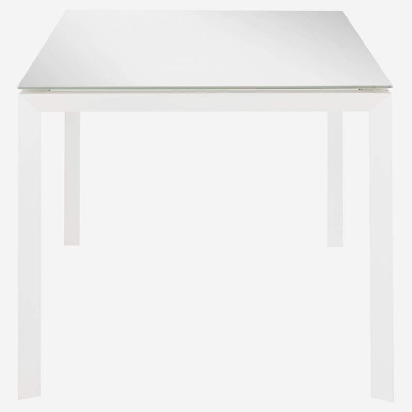 Table à rallonge en verre blanche