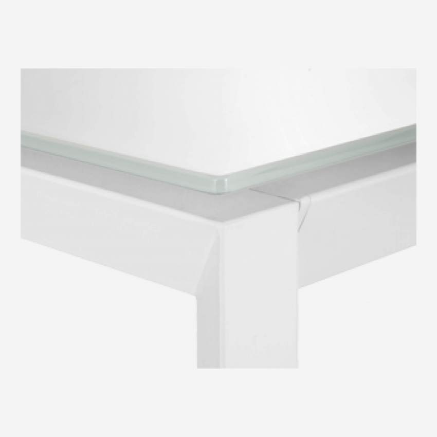 Table à rallonge en verre blanche