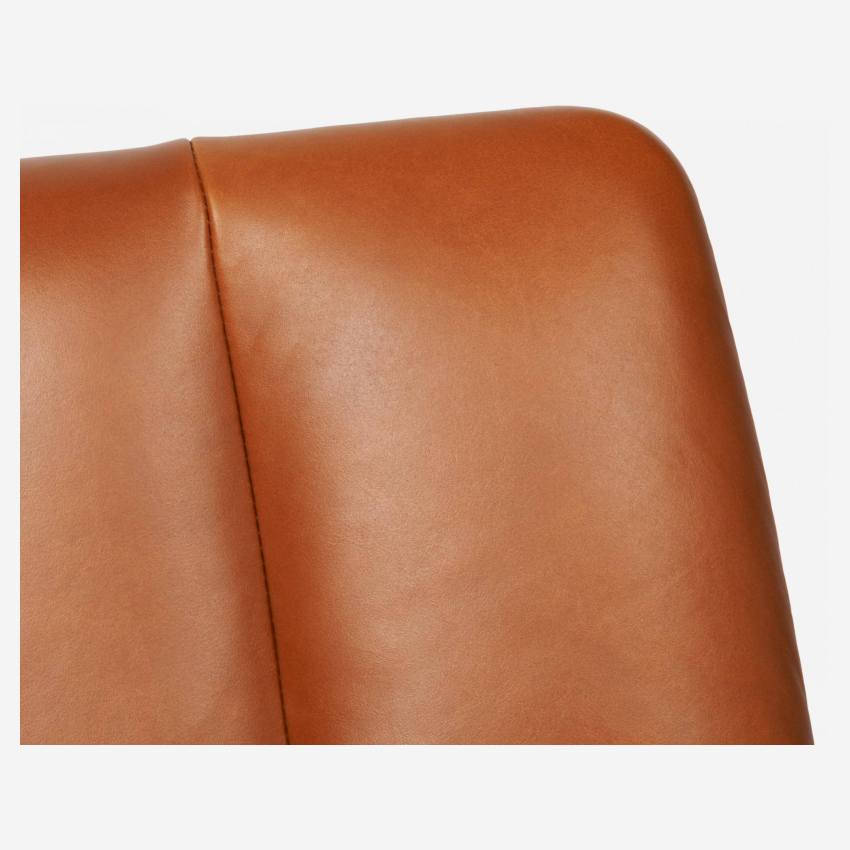 Sillón de piel Vintage Leather - Marrón coñac - Patas de roble