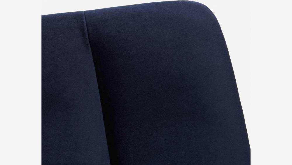 Sessel aus Samt - Tintenblau - Eichenfüße