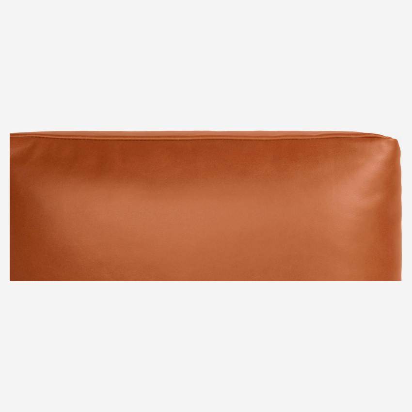 Reposapiés de piel Vintage Leather - Marrón coñac - Patas de roble